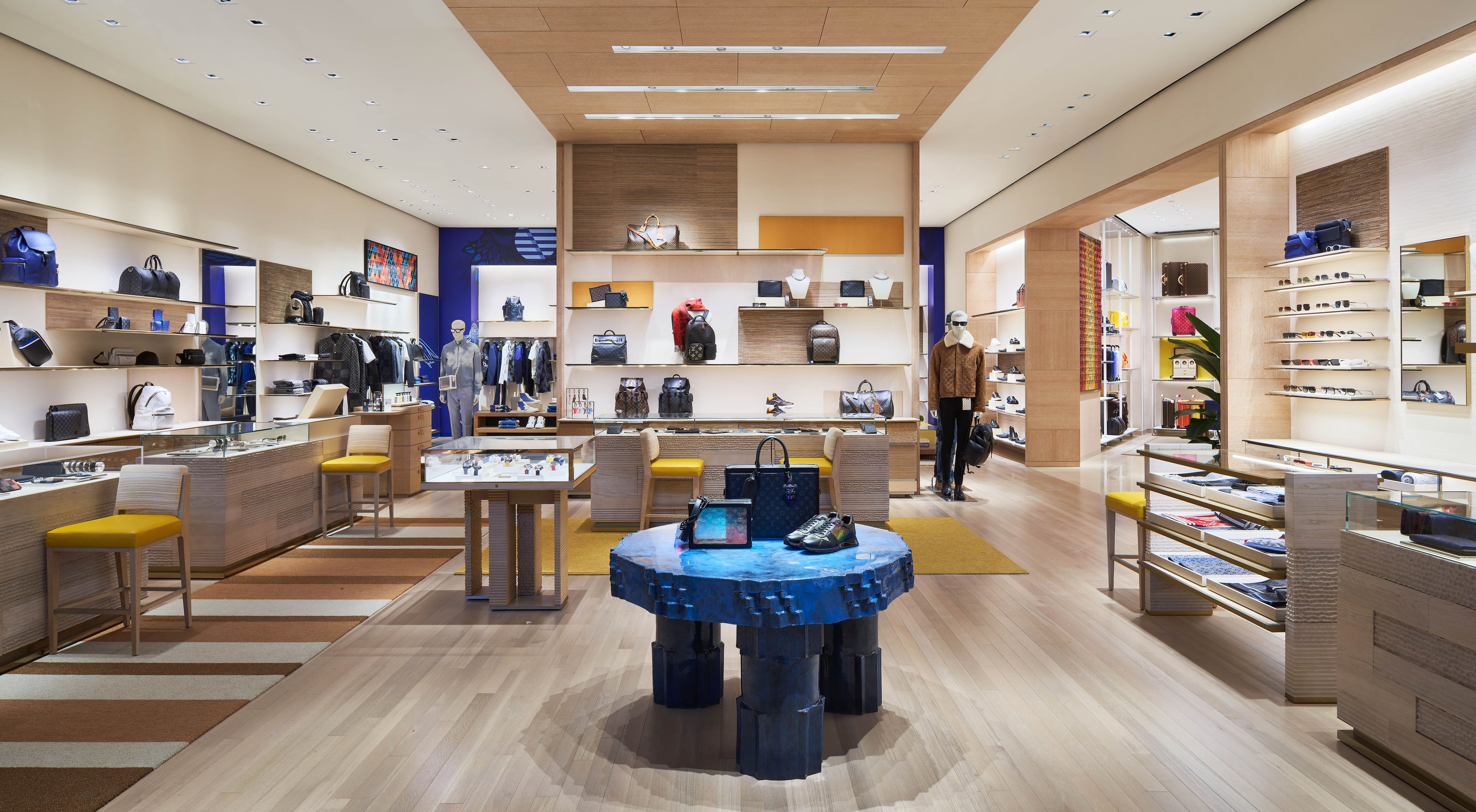 Louis Vuitton store showcasing collaboration with Japanese artist