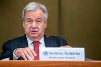 UN Secretary-General Antonio Guterres attends a news conference at the European headquarters of the United Nations, in Geneva, Switzerland, on April 29, 2021.