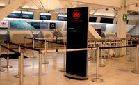 View of the empty counter of Air Canada at the International Aiport in Mexico City on February 1, 2021. - The Canadian government banned flights to and from Mexico and the Caribbean from February 1 to April 30 to avoid further contagion from Covid-19. (Photo by ALFREDO ESTRELLA / AFP) (Photo by ALFREDO ESTRELLA/AFP via Getty Images)
