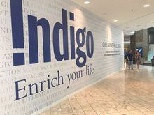 A sign showing where Indigo plans to open a new store this fall is seen at the Mall at Short Hills in Short Hills, N.J., on July 22, 2018. Indigo Books & Music Inc. revealed this week that a cyberattack it's been dealing with for almost a month was triggered by ransomware called LockBit. THE CANADIAN PRESS/Craig Wong