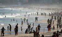Beachgoers enjoy Ipanema beach amid the coronavirus disease outbreak in Rio de Janeiro, Brazil, on June 21, 2020.