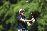 FILE - Catriona Matthew of Scotland watches her drive on the seventh tee during the second round of the LPGA Volvik Championship golf tournament at the Travis Pointe Country Club on May 25, 2018, in Ann Arbor, Mich. The LPGA's final major of the year might be the most significant based on where it's played. The Women's British Open goes to Muirfield. It was only six years ago Muirfield had an all-male membership. In danger of losing the British Open, the club took another vote and now allows women. And now it hosts the Women's British Open. (AP Photo/Carlos Osorio)