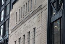 The Art Deco facade of the original Toronto Stock Exchange building is seen on Bay Street in Toronto on Jan. 23, 2019.