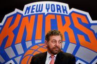 New York Knicks owner James Dolan speaks at a news conference in New York, in a March 18, 2014, file photo.