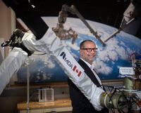 Mike Greenley, CEO of MDA, is photographed in the company’s DREAMR lab at the company’s Brampton facility, on April 6, 2021. The lab emulates Dextre (a manipulator for performing fine tasks) for performing and other future robotic servicing missions. MDA is best known for manufacturing the Canadarm which has been used during the NASA shuttle missions, and is employed on the International Space Station (ISS). Fred Lum/The Globe and Mail