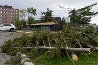 Damage is seen to the neighbourhoods of Ottawa, Ont. on Sunday, May 22, 2022 after a powerful spring weather rain and wind storm hit the region of Ottawa. Spencer Colby/The Globe and Mail