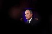 FILE PHOTO: Michael Bloomberg participates during a live televised town hall in Manassas, Virginia, U.S. March 2, 2020.  REUTERS/Kevin Lamarque/File Photo
