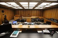 View from the Judges seat in a courtroom at the Edmonton Law Courts building, in Edmonton on Friday, June 28, 2019. A Nunavut judge has acquitted a prosecutor and RCMP officer of criminal contempt but says their joint actions in the arrest of a man set to stand trial outside his courtroom were a “direct and public insult to the integrity of the Nunavut Court of Justice. THE CANADIAN PRESS/Jason Franson
