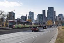 Downtown Calgary on Thursday, Oct. 28, 2021. With the city facing a downtown vacancy problem, steep parking costs and traffic congestion, the future of the downtown core is unknown. (Photo by Sarah B Groot/The Globe and Mail)