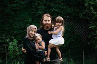 Sarah and Hicham, with their two kids in the home in Laval, Quebec. Sarah and Hicham went viral after posting an Instagram Reel about the price of grosseries. Photo Adil Boukind