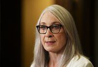 Patty Hajdu, Minister of Indigenous Services, make an announcement on Parliament Hill in Ottawa on Thursday, Oct. 6, 2022. An Indigenous-led safe space for women and girls expects to expand its reach in Winnipeg with funds provided by the federal government. THE CANADIAN PRESS/Sean Kilpatrick