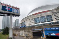 The Rogers Centre, formerly called the Skydome, is photographed on Nov 26 2020. View is looking at parking entrance.
