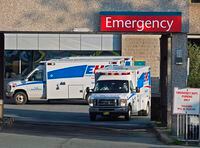 Paramedics are seen at the Dartmouth General Hospital in Dartmouth, N.S. on July 4, 2013. Newly released data on Nova Scotia emergency departments show that deaths in ERs were up more than 10 per cent in 2022 compared to 2021. THE CANADIAN PRESS/Andrew Vaughan