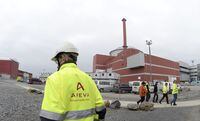 (FILES) This file photo taken on October 19, 2016 shows the Olkiluoto nuclear power plant in Eurajoki, Finland. - Finland's long-delayed Olkiluoto-3 nuclear reactor went online for the first time on Saturday, March 12, 2022, the plant's operator said. The European Pressurised Reactor (EPR) reactor, built by the French-led Areva-Siemens consortium on Finland's southwest coast, was started up in December 2021 for testing, 12 years behind schedule. (Photo by Martti Kainulainen / Lehtikuva / AFP) / Finland OUT (Photo by MARTTI KAINULAINEN/Lehtikuva/AFP via Getty Images)