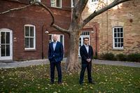 Managing partners Kevin Kimsa, right, and Nelson Switzer of Climate Innovation Capital stand for a photo outside of their offices in Toronto on November 6, 2020.  /Aaron Vincent Elkaim for The Globe and Mail