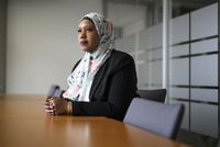 Huda Mukbil, an author and champion for reforms in the public sector who  spent eighteen years as a strategic advisor on National Security, is shown in Ottawa, on Tuesday, April 25, 2023. Justin Tang/The Globe and Mail