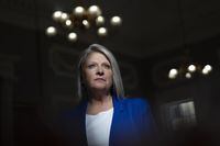 Nova Scotia Public Works Minister Kim Masland poses at Province House in Halifax on Thursday, November 9, 2023. During debate in the legislature Wednesday, Masland recounted how she was stunned when she learned her daughter was addicted to opioids. THE CANADIAN PRESS/Darren Calabrese