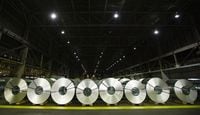 Stelco Holdings Inc. says it made no net profit in the third quarter as revenues dropped 23 per cent on lower selling prices for steel. Rolls of coiled coated steel are shown at Stelco before a visit by Global Affairs Minister Chrystia Freeland, in Hamilton on Friday, June 29, 2018. THE CANADIAN PRESS/Peter Power