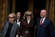 FILE PHOTO: E. Jean Carroll exits the Manhattan Federal Court following the verdict in the civil rape accusation case against former U.S. President Donald Trump, in New York City, U.S., May 9, 2023.  REUTERS/David Dee Delgado/File Photo