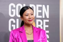 Domee Shi arrives at the 80th annual Golden Globe Awards at the Beverly Hilton Hotel on Tuesday, Jan. 10, 2023, in Beverly Hills, Calif. Toronto filmmakers Sarah Polley and Domee Shi are among the Canadians competing in the top categories at this year's Academy Awards. THE CANADIAN PRESS/Jordan Strauss/Invision/AP
