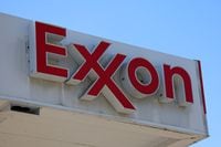 MIAMI, FLORIDA - JANUARY 31: An Exxon sign hangs at a gas station on January 31, 2023 in Miami, Florida. Exxon Mobil Corp. reported its highest-ever annual profit last year of $55.7 billion (Photo by Joe Raedle/Getty Images)