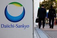 Daiichi Sankyo's company logo is pictured at its headquarters in Tokyo, Japan, October 20, 2023. REUTERS/Kim Kyung-Hoon