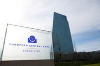 A view shows the logo of the European Central Bank (ECB) outside its headquarters in Frankfurt, Germany March 16.