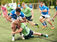 Toronto Arrows winger Manuel Montero, as shown in this handout image, scores a try in 52-7 win over the Seattle Seawolves in Marietta, Georgia on Saturday April 17, 2021. THE CANADIAN PRESS/HO-Toronto Arrows-Ben Weitz 
*MANDATORY CREDIT* 