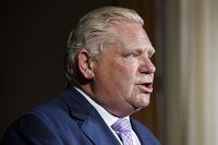 Ontario Premier Doug Ford speaks during a press conference inside Queen’s Park in Toronto, Monday, June 27, 2022. THE CANADIAN PRESS/Cole Burston