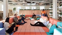 Individual offices will give way to shared, open space, such as this one at 
Spotify’s London, England, branch.