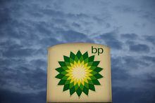 FILE PHOTO: Logo of BP is seen at a petrol station in Pienkow, Poland, June 8, 2022. REUTERS/Kacper Pempel
