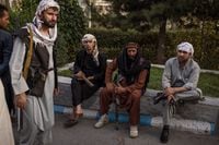 Taliban members in Kabul, Afghanistan on Aug. 15, 2021. The U.S. invaded Afghanistan 20 years ago in response to terrorism, and many worry that Al Qaida and other radical Islamist groups will again find safe haven there. (Jim Huylebroek/The New York Times)