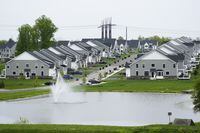 Homes in a new development in Eagleville, Pa., are shown on Friday, April 28, 2023. On Thursday, Freddie Mac reports on this week's average U.S. mortgage rates. (AP Photo/Matt Rourke)