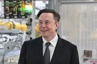 Tesla CEO Elon Musk attends the opening of the Tesla factory Berlin Brandenburg in Gruenheide, Germany, March 22.