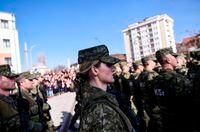 Pristina, Feb. 17, 2019: Members of the Kosovo Security Force march in the Kosovar capital to mark the 11th anniversary of the Balkan nation's declaration of independence. Neighbouring Serbia still regards Kosovo as a rogue province.