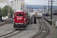 A Canadian Pacific leaves the railyard in Calgary, AB on 08 Aug, 2021. Canadian Pacific Railway Ltd. renewed the battle for Kansas City Southern on Tuesday with a new bid that is cheaper than Canadian National Railway Co.ís but offers what the Calgary railroad says is greater assurance its deal will win regulatory approval.