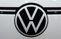 FILE PHOTO: The logo of carmaker Volkswagen Commercial Vehicles is pictured at the IAA Transportation fair, which will open its doors to the public on September 20, 2022, in Hanover, Germany, September 19, 2022. REUTERS/Fabian Bimmer