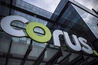 The new Corus logo at Corus Quay in Toronto is photographed on Friday, June 22, 2018. Canadian media company Corus Entertainment Inc. has landed its largest U.S. distribution deal ever with subscription streaming service Hulu.THE CANADIAN PRESS/ Tijana Martin