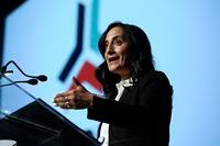 Minister of National Defence Anita Anand makes a keynote address at the CANSEC trade show, billed as North America’s largest multi-service defence event, in Ottawa, on Wednesday, June 1, 2022. THE CANADIAN PRESS/Justin Tang