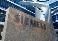 The logo of German industrial conglomerate Siemens, at their headquarters in Munich, on June 24, 2016.