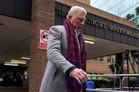 Former tennis player Boris Becker leaves Southwark Crown Court, in London, Friday, April 8, 2022. Becker is on trial in London for allegedly concealing property — including nine trophies — from bankruptcy trustees and dodging his obligation to disclose financial information to settle his debts. (AP Photo/Alberto Pezzali)