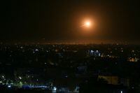 A rocket is fired from the Gaza Strip, December 4, 2022. REUTERS/Ibraheem Abu Mustafa