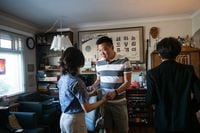 Philip Cho has been working from home during the pandemic and is reluctant to go back to the office full time. He would miss the small moments he gets to be present with his kids during the day, he says. (Galit Rodan/The Globe and Mail)