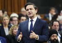Conservative Leader Pierre Poilievre rises during question period in the House of Commons on Parliament Hill in Ottawa on Wednesday, Dec. 13, 2023. A federal inquiry into foreign interference has dismissed a request from the Conservative party to reconsider an earlier decision to deny it full standing in the proceedings. THE CANADIAN PRESS/Sean Kilpatrick