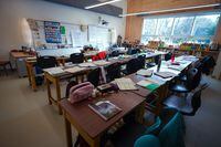 An elementary school classroom is seen in Vancouver, B.C., Thursday, April 13, 2023. THE CANADIAN PRESS/Darryl Dyck