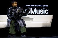 Usher takes part in moderated conversation ahead of Super Bowl LVIII in Las Vegas, Nevada, U.S., February 8, 2024.  REUTERS/Mike Blake