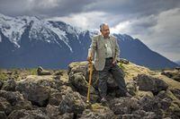 Native elder Dr. Joseph Gosnell in the lava field on the Nisga'a Nation May 8, 2014.