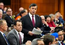 Conservative member of Parliament Michael Chong rises during question period in the House of Commons on Parliament Hill in Ottawa on Tuesday, May 2, 2023. THE CANADIAN PRESS/Sean Kilpatrick