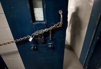 FILE PHOTO: A chain on a segregation cell is seen at the Kingston Penitentiary in Kingston, Ontario, Canada,  October 11, 2013.   REUTERS/Fred Thornhill/File Photo