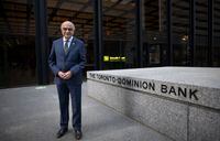 Bharat Masrani, Group President and Chief Executive Officer of TD Bank Group, is photographed outside the bank offices in downtown Toronto, on Sept 3 2020.